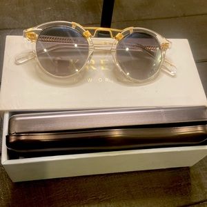 Brand new KREWE sun glasses comes with box and case.. grayish blue tinted frame